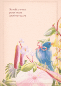 Invitation festive avec un oiseau color&eacute;
